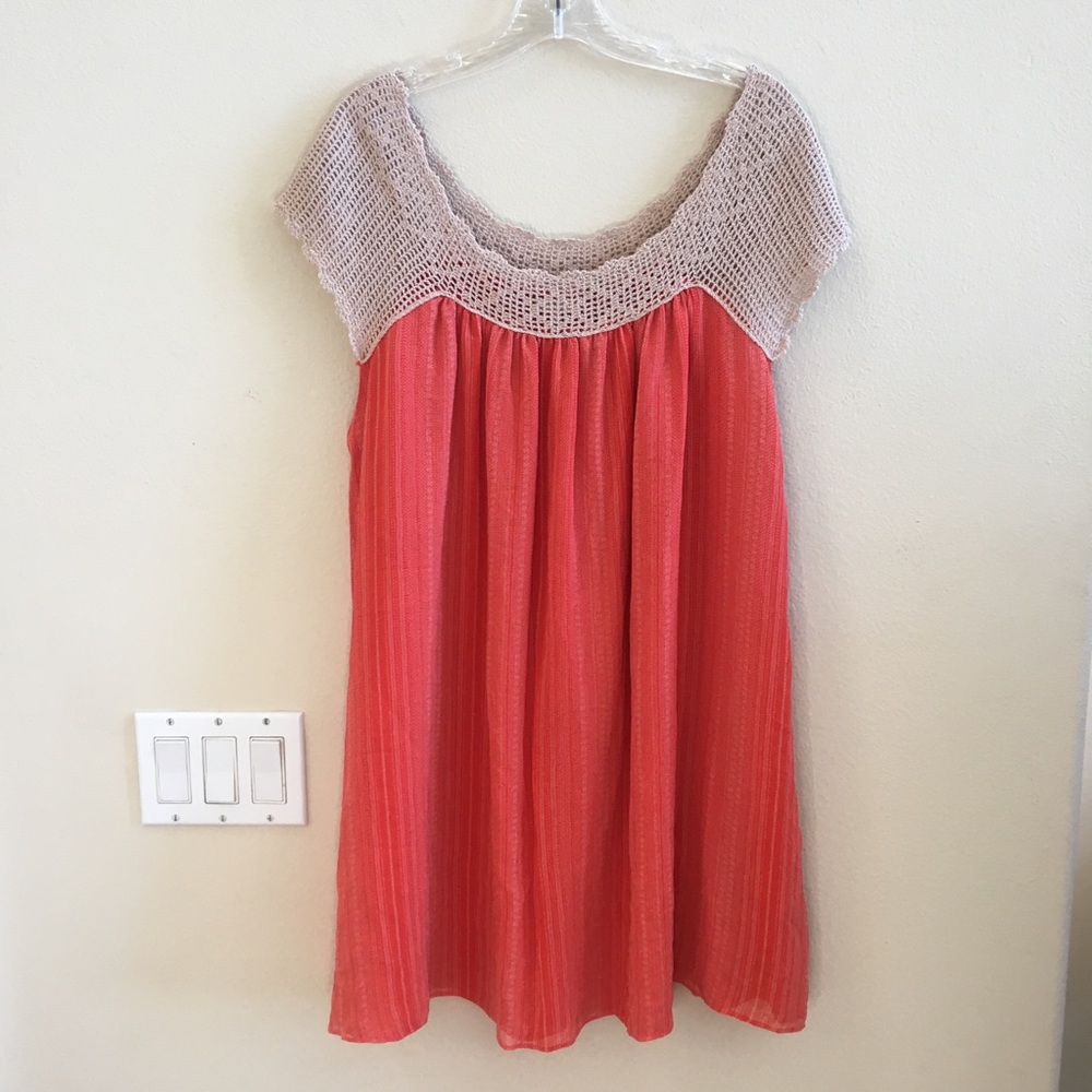 Joie Coral and Beige Mini Dress